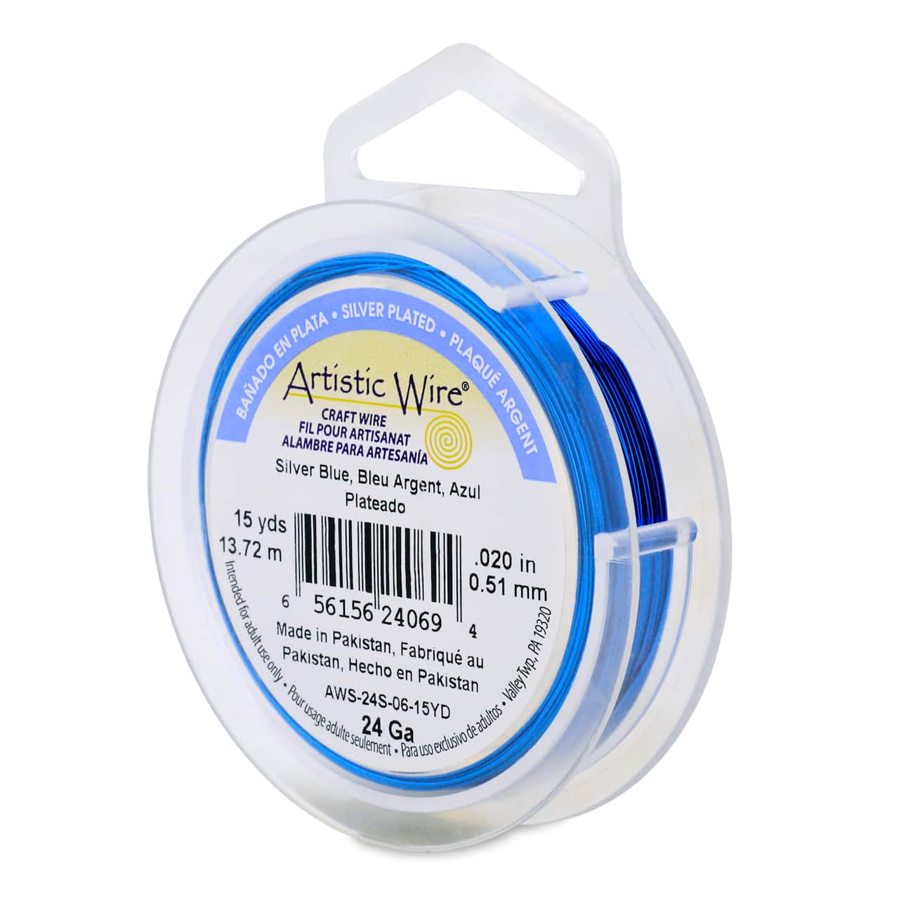 Artistic Wire® 24 Gauge Silver Plated Tarnish Resistant Colored Copper Craft Wire, 15yd.